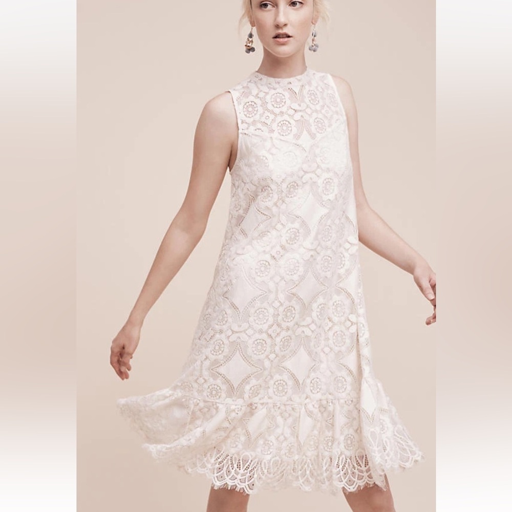 Anthropologie Lace Midi Dress - White